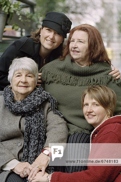 Generation Family Portrait  Grandmother  Mother and Daughters  Granville Island  Vancouver  British Columbia