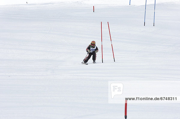 Young Girl in Ski Race  Skyloft Resort  Ontario
