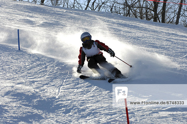 Young Ski Racer at Horseshoe Resort  Ontario