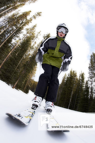 Junge - Person  Skisport  Rocky Mountains  kanadisch