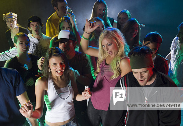 Young people at dance club
