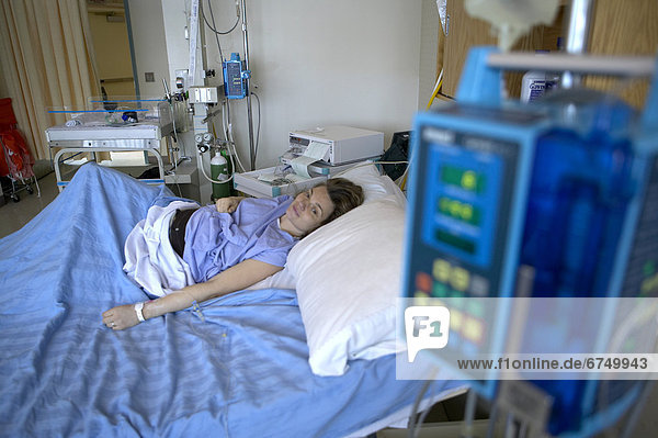 Pregnant Woman in Labour in Hospital