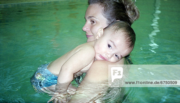 Schwimmbad Mutter - Mensch Baby