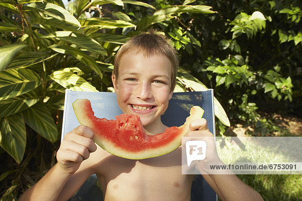Boy Essen Wassermelone
