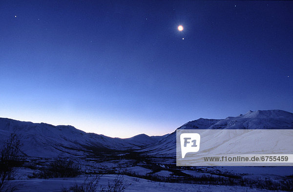Sonnenaufgang  Mond  Bundesstraße  vorwärts  Yukon