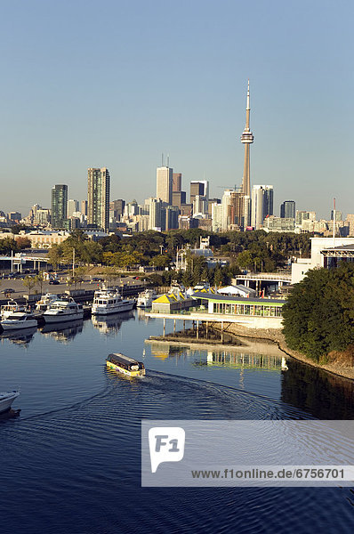 View of City Skyline from Ontario Place  Toronto  Ontario