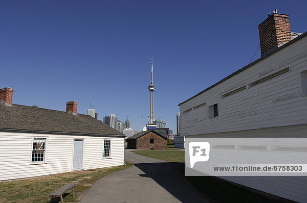 The CN Tower seen from Fort York  Toronto  Ontario