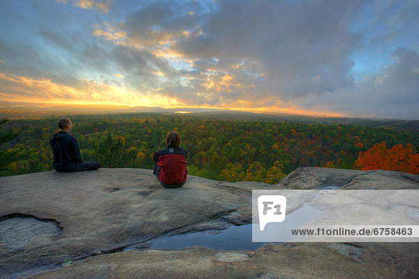Sonnenuntergang  folgen  wandern  Herbst  Algonquin Provincial Park  Aussichtspunkt  Ontario