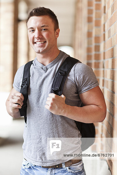 Portrait of male college student