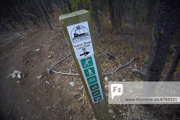 Sign on Yukon River Trail  Yukon