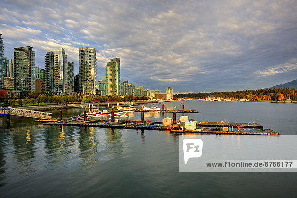 New high rise condominiums on waterfront  Coal Harbour  Vancouver British Columbia