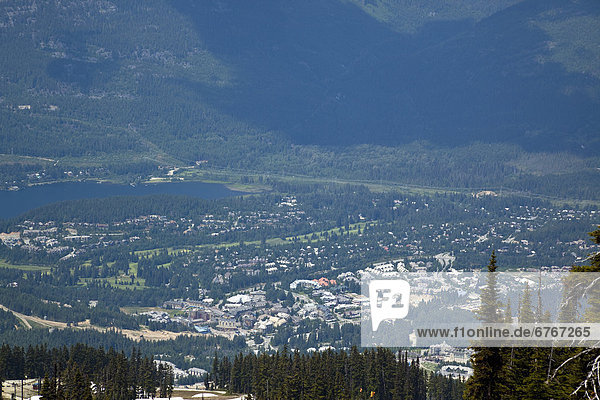 View of Whistler Village from the Peak 2 Peak gondola  Whistler  British Columbia