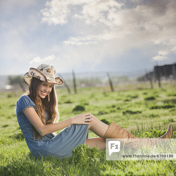 Entspannung  Feld  Cowgirl