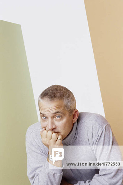 Handsome gray haired man
