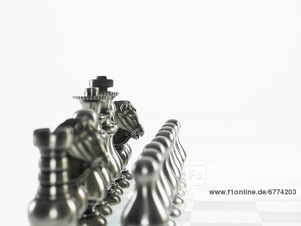 Teamwork Anordnung Schach Silber