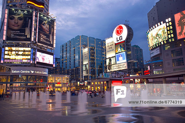Yonge-Dundas Square at dusk  Toronto  Ontario