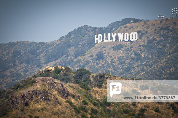 USA  California  Los Angeles  Hollywood sign on hill