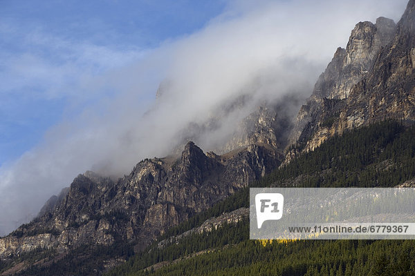Castle Mountain in autumn  Banff  Alberta  Canada