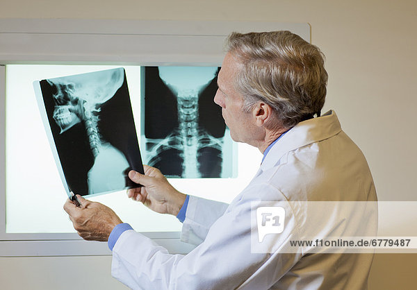 Doctor looking at x-ray