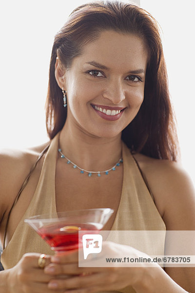 Portrait  Frau  lächeln  Cocktail