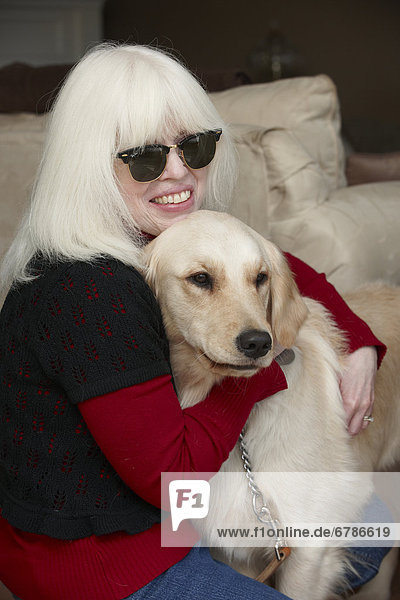Blind woman with guide dog  Courtice  Ontario