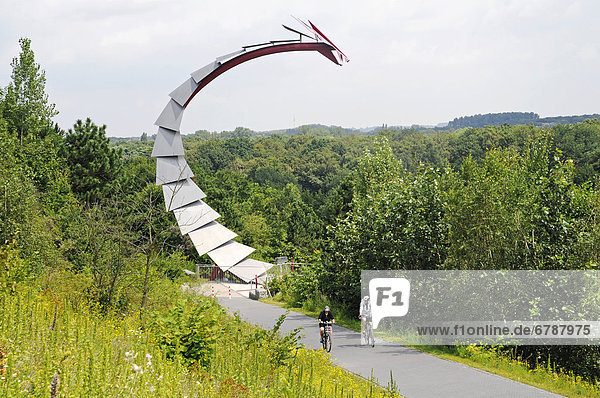 Dragon's bridge  Halde Hoheward  mine heap  landscape park  Herten  Ruhr Area  North Rhine-Westphalia  Germany  Europe