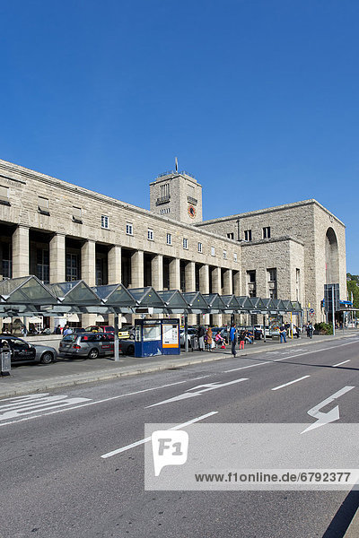Central Railway Station with Bahnhofsturm tower  Stuttgart  Baden-Wuerttemberg  Germany  Europe