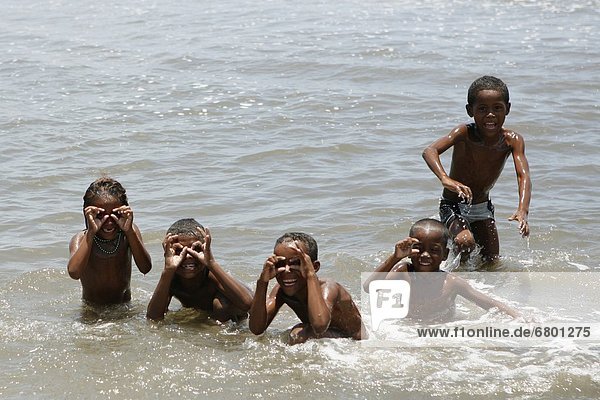 Children Playing In The Sea  Tasbapauni  Nicaragua