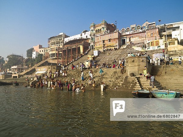 People Bathing In The River  The Ganges Varanasi India