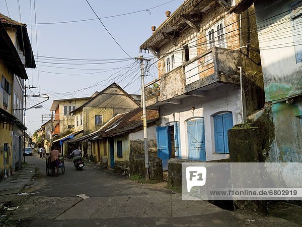Run Down Buildings With Crooked Telephone Lines  Jewtown Cochin Kerala India