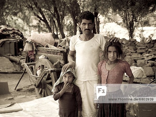 Portrait Of Gypsy Family  Rajasthan  India
