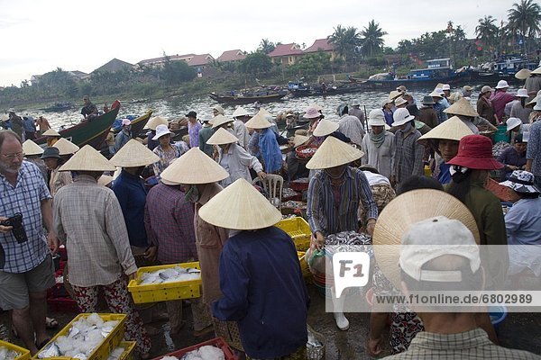 Vendors Selling At An Open Air Market  Hoi An Vietnam