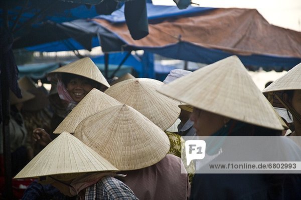 Hoi An Vietnam Vendors Selling At An Open Air Market