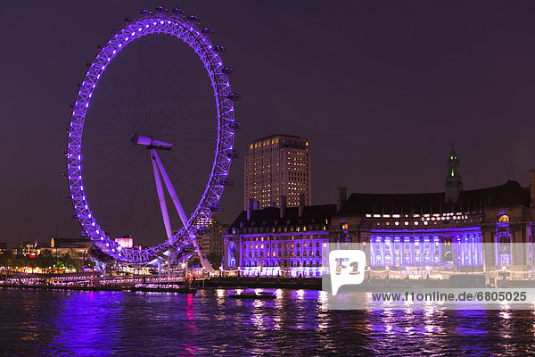 UK  England  London  London Auge beleuchtet in der Nacht