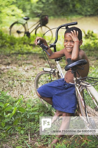A Boy With His Bicycle  Siem Reap  Cambodia