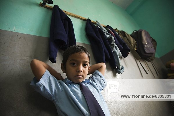 Girl Getting Ready For School  Pokhara  Nepal