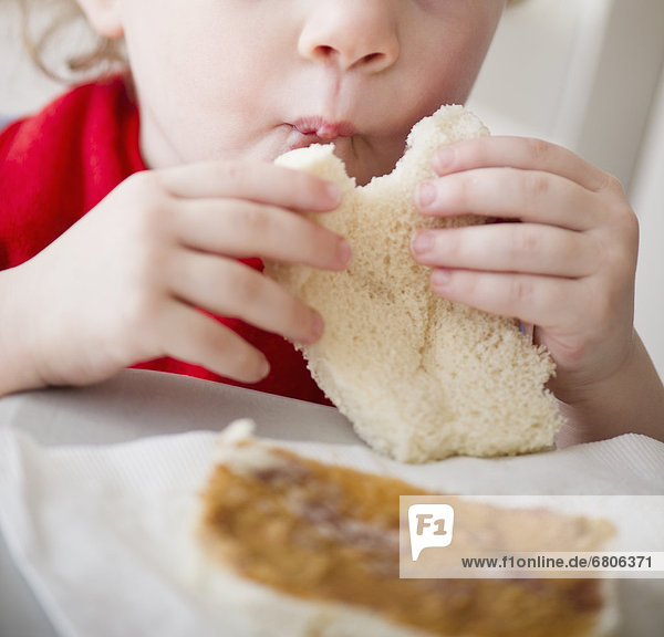 Sandwich  2-3 Jahre  2 bis 3 Jahre  essen  essend  isst  Mädchen
