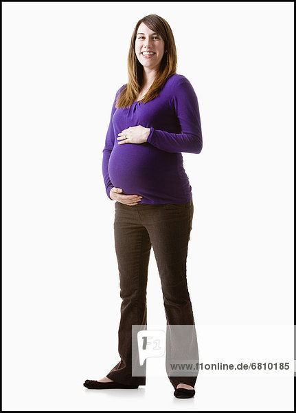 Portrait of pregnant woman  studio shot