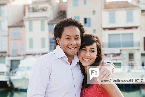 France  Cassis  Portrait of smiling couple
