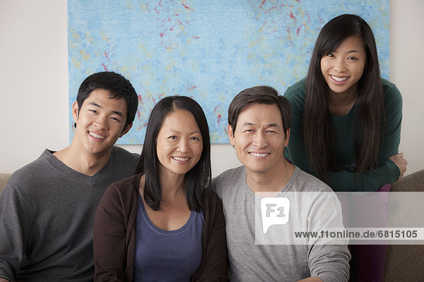 Porträt der Familie lächelnd