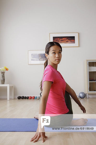 Portrait of young woman during fitness