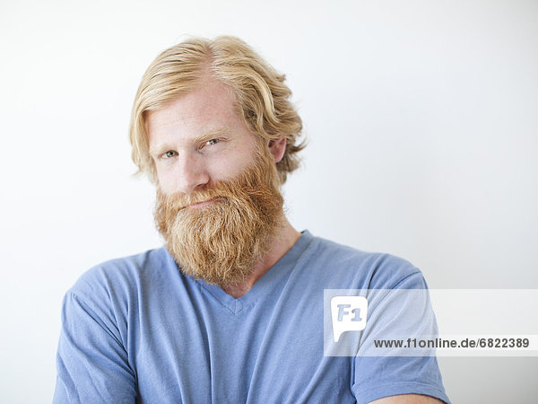 Studio portrait of man with beard