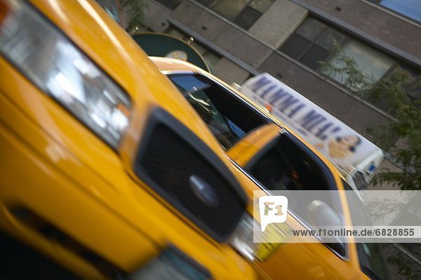 Taxis in Manhattan. New York City  New York  USA