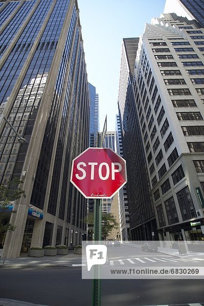 Stop sign in New York City  USA