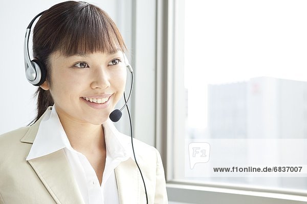 Customer Service Representative with headset