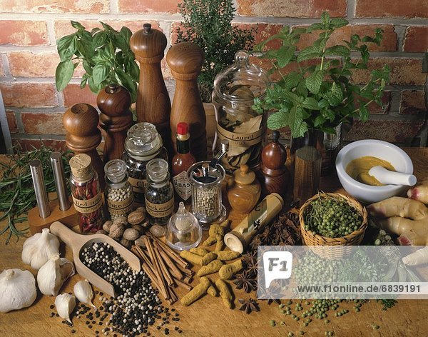 An array of herbs  spices and other ingredients
