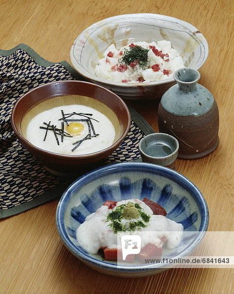 Yam dishes with sake