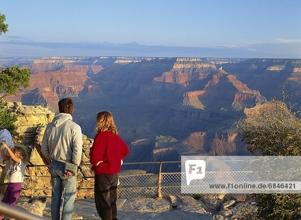 Tourists looking at Grand Canyon National Park. Arizona  USA