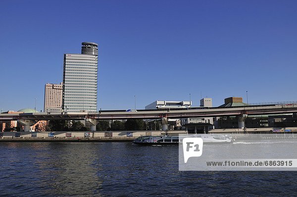 Sumida river and Tourboat  Sumida ward  Tokyo Prefecture  Honshu  Japan