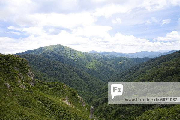 Mountain range  Fukui Prefecture  Honshu  Japan